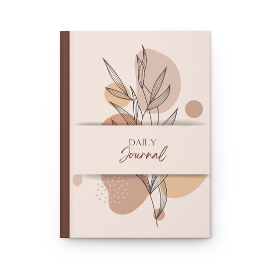 Floral Hardcover Journal for Daily Reflections, Meditation, Writing, Gift for Journaling, Minimalist Stationery, Wellness Planner