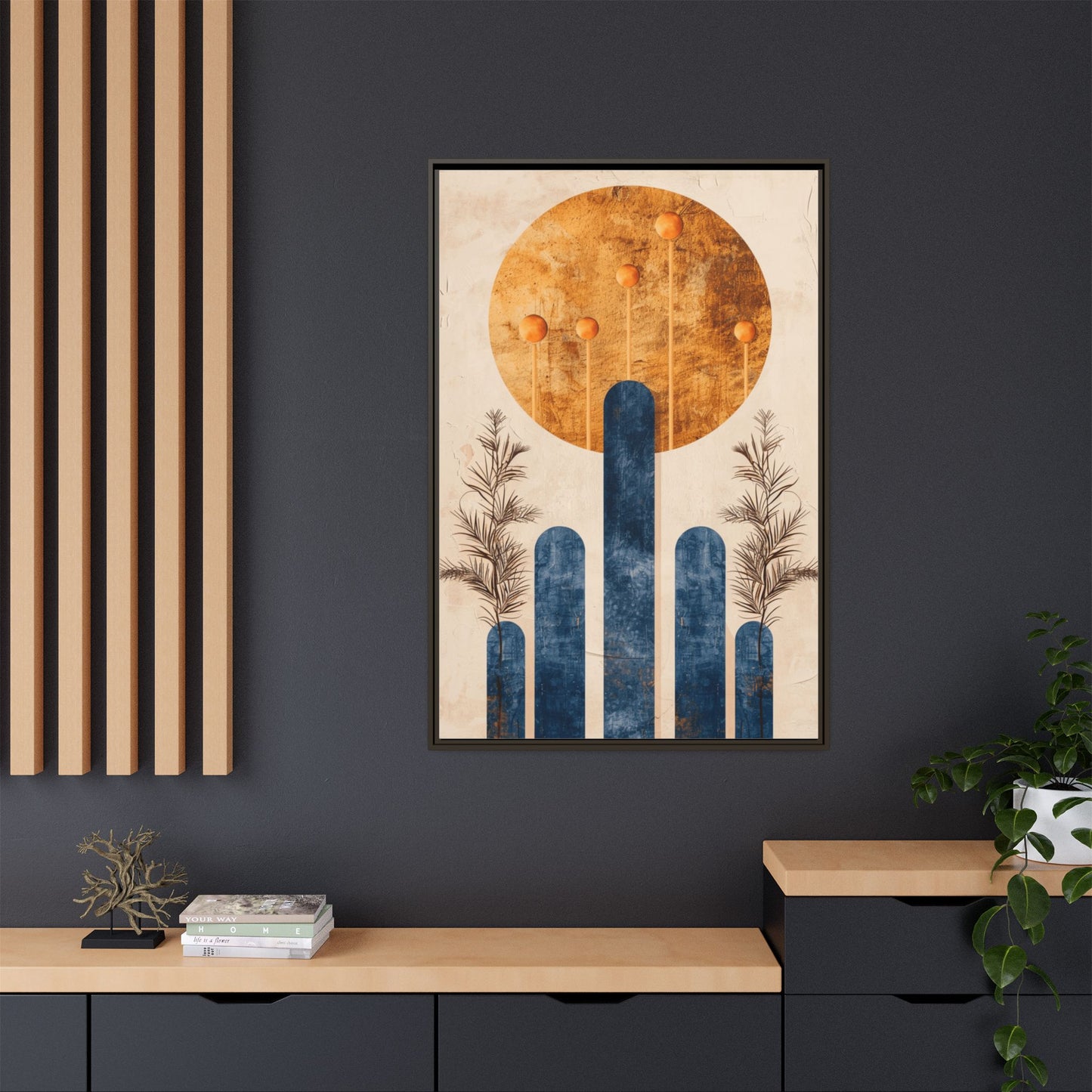 Modern Boho Wall Art Print, Framed Home Decor, Minimalist Artwork, Nature Inspired, Gift for Her, Room Decoration