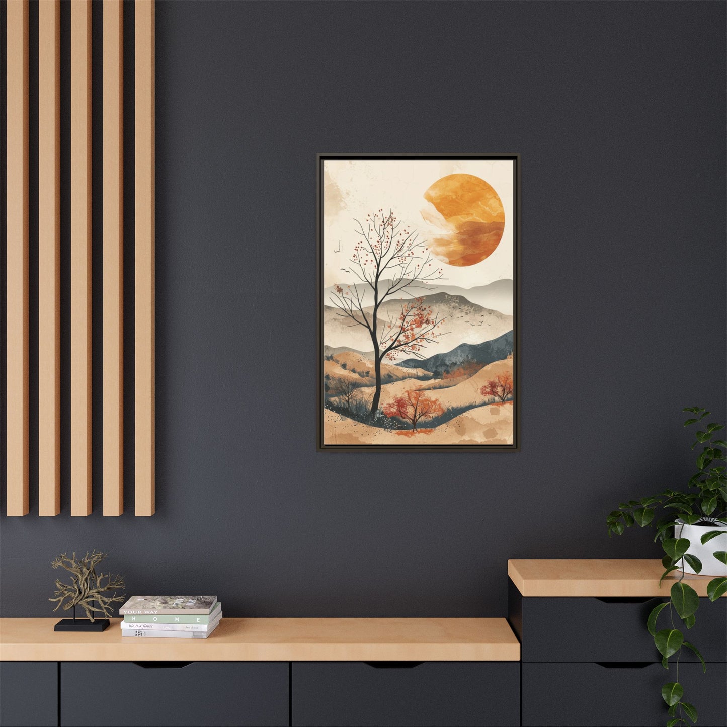 Artistic Framed Canvas Wall Art - Autumn Landscape, Home Decor, Nature Artwork, Gift for Art Lovers, Cozy Living Room Accent