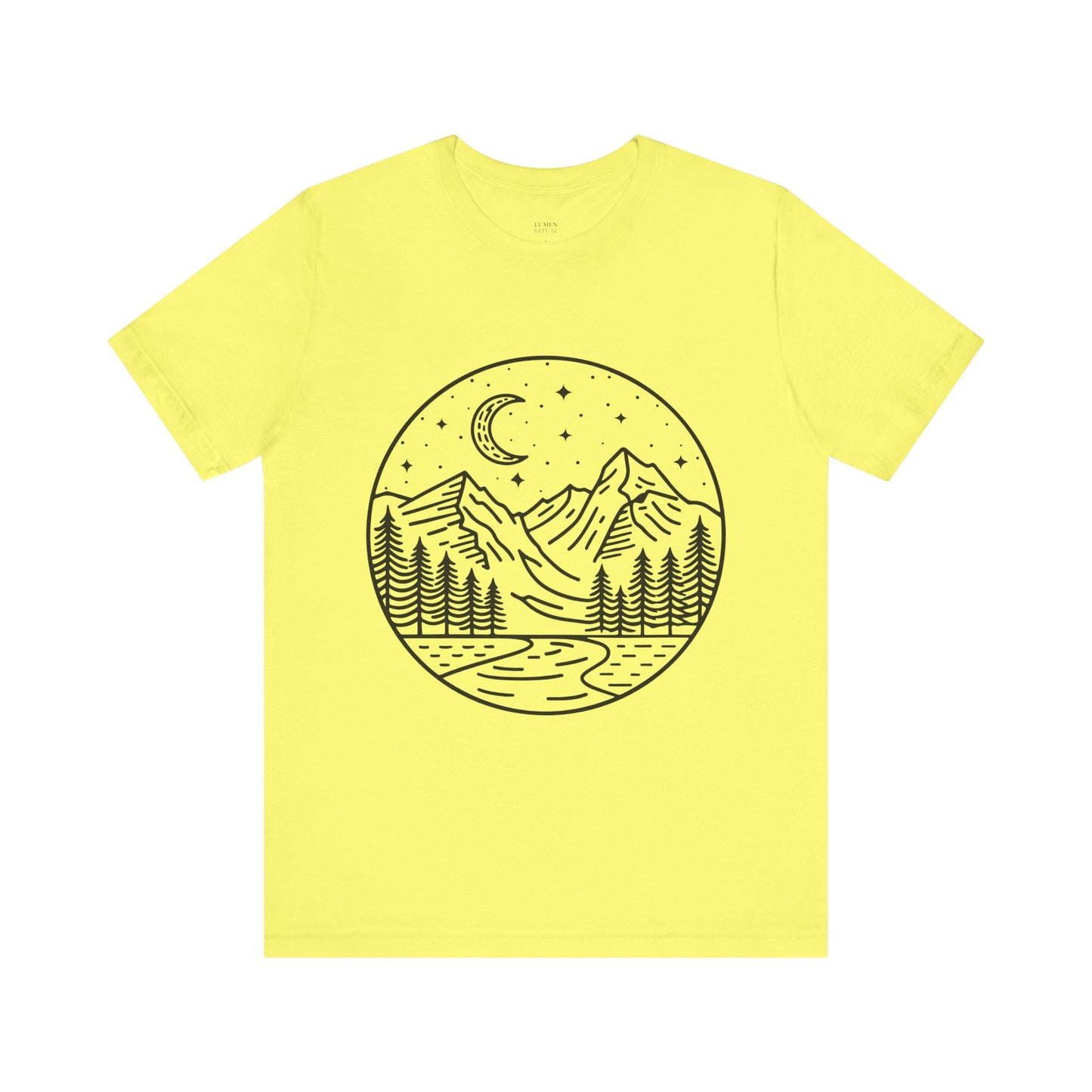 Mountain Nightscape Tee, Nature Lover Shirt, Camping Apparel, Adventure Outfit, Unisex Graphic Tee