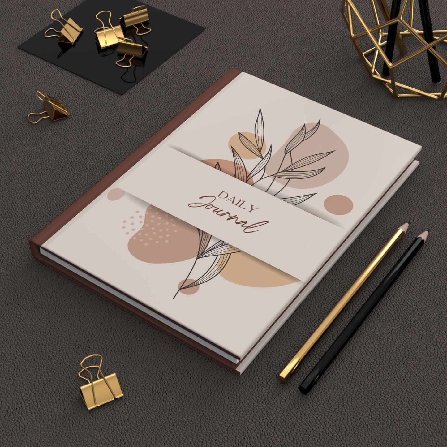 Floral Hardcover Journal for Daily Reflections, Meditation, Writing, Gift for Journaling, Minimalist Stationery, Wellness Planner