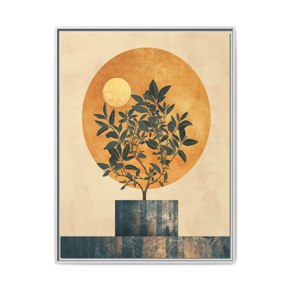 Framed Art Print of Botanical Design, Modern Wall Decor, Home Aesthetic, Gift for Art Lovers, Minimalist Artwork, Elegant Living Room Accent