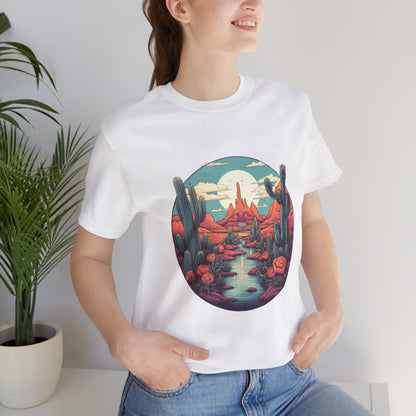 Desert Sunset Tee, Relaxed Fit Shirt, Nature Lover Gift, Casual Wear, Summer Vibes, Outdoor Adventure Clothing