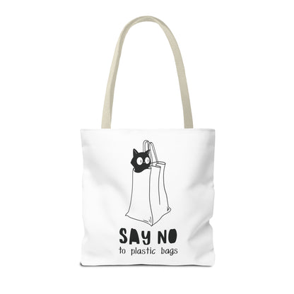 Eco-Friendly Cat Lover Tote Bag | Say No to Plastic Bags, Reusable Shopping Bag, Gift for Cat Lovers, Sustainable Fashion, Cute Cat Design