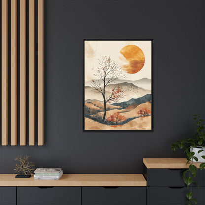 Artistic Framed Canvas Wall Art - Autumn Landscape, Home Decor, Nature Artwork, Gift for Art Lovers, Cozy Living Room Accent