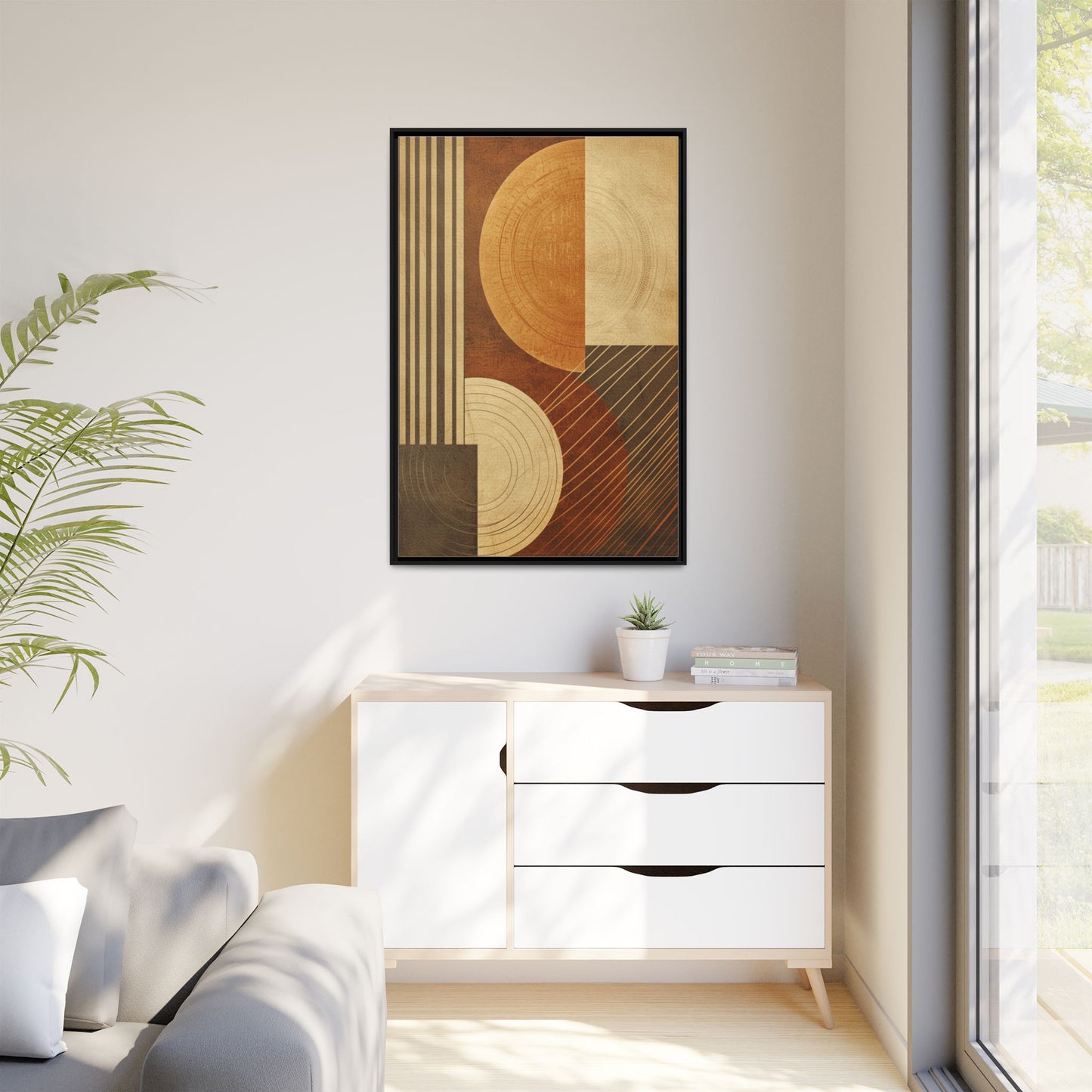 Modern Abstract Wall Art Print, Geometric Matte Canvas, Home Decor, Living Room Artwork, Boho Chic Decor, Housewarming Gift