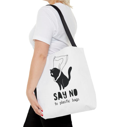 Eco-Friendly Cat Lover Tote Bag | Say No to Plastic Bags, Reusable Shopping Bag, Gift for Cat Lovers, Sustainable Fashion, Cute Cat Design