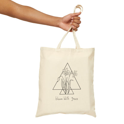 Bloom with Grace Tote Bag | Eco-Friendly Canvas Bag for Shopping, Beach, Gifts, or Everyday Use