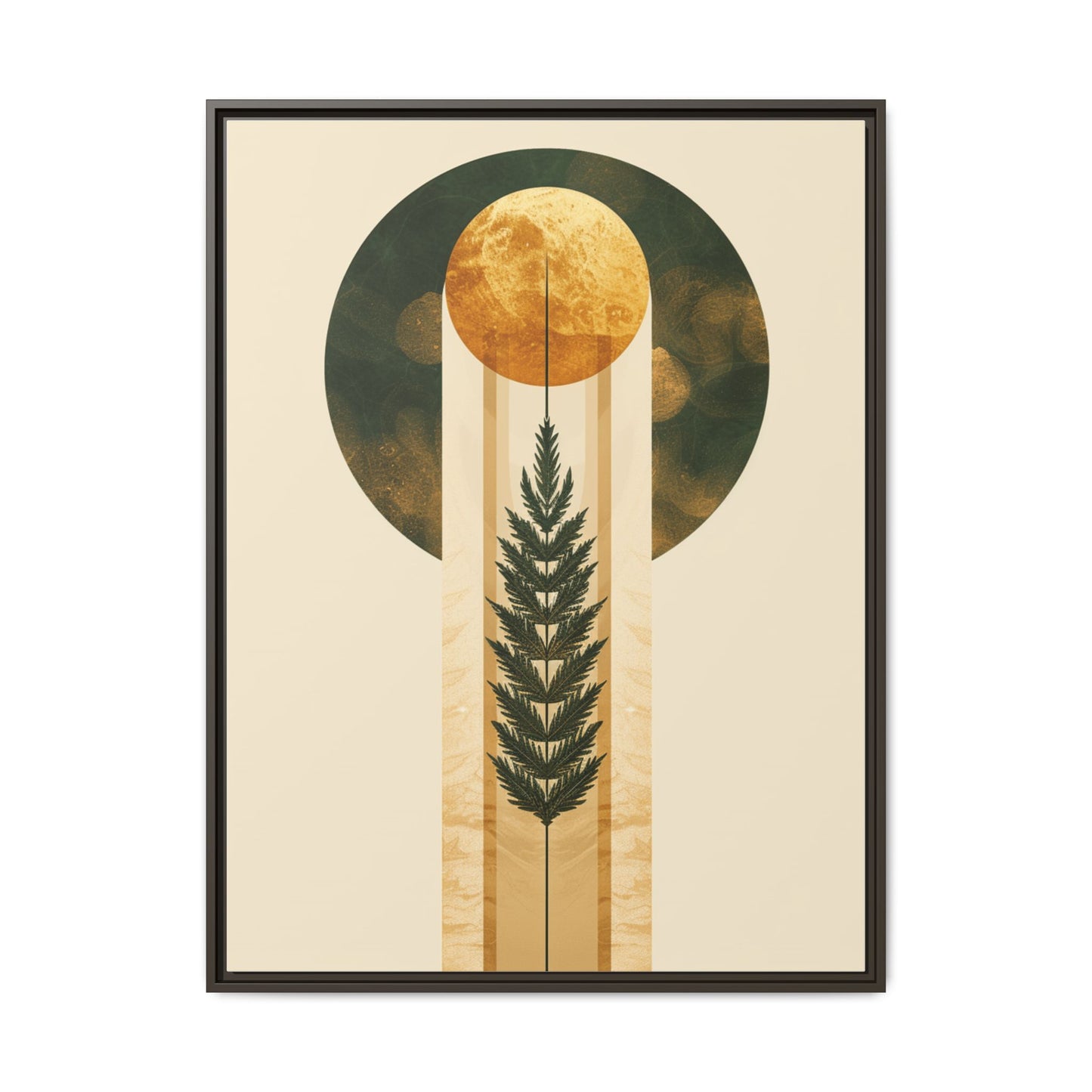 Framed Matte Canvas Art Print, Bohemian Wall Decor, Nature-Inspired Home Art, Botanical Print for Living Room, Gift for Art Lovers