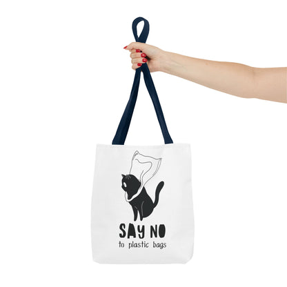 Eco-Friendly Cat Lover Tote Bag | Say No to Plastic Bags, Reusable Shopping Bag, Gift for Cat Lovers, Sustainable Fashion, Cute Cat Design