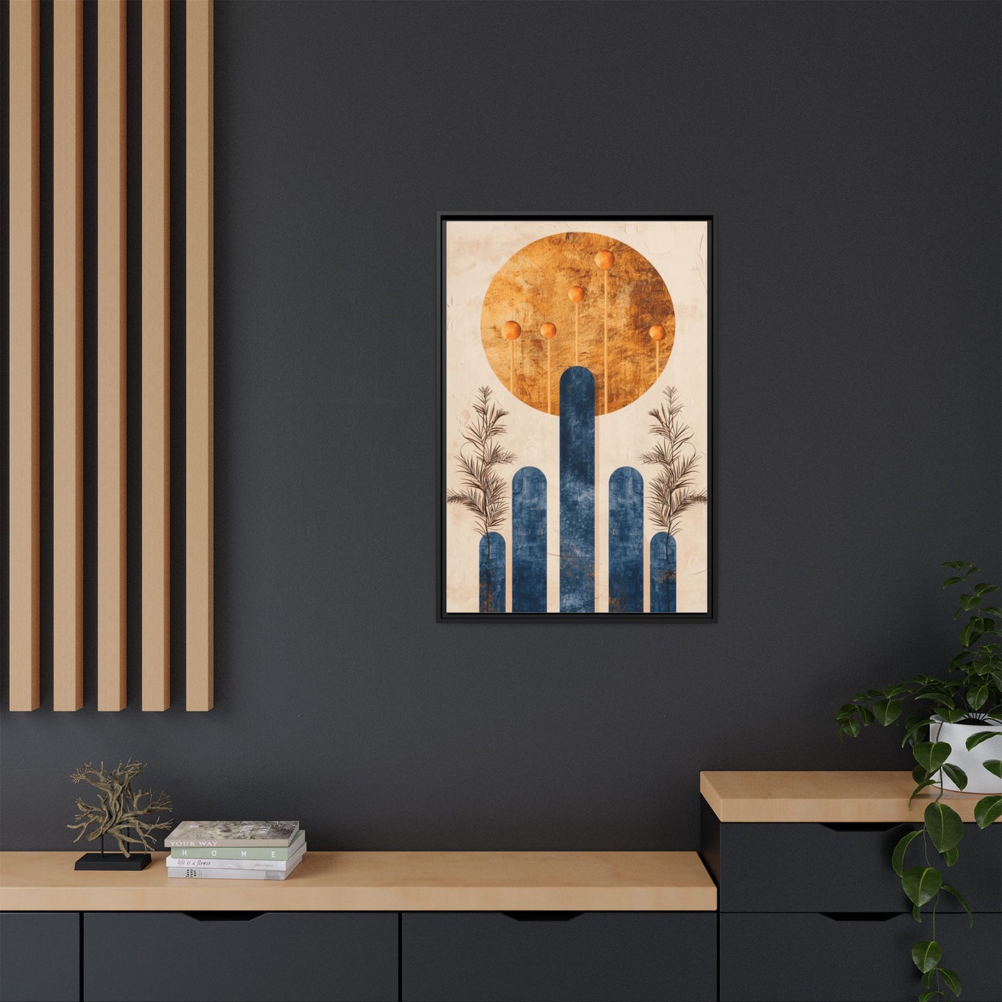 Modern Boho Wall Art Print, Framed Home Decor, Minimalist Artwork, Nature Inspired, Gift for Her, Room Decoration