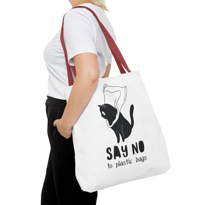 Eco-Friendly Cat Lover Tote Bag | Say No to Plastic Bags, Reusable Shopping Bag, Gift for Cat Lovers, Sustainable Fashion, Cute Cat Design