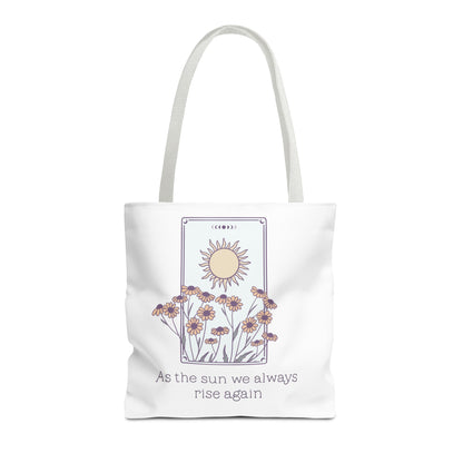 Sunrise Floral Tote Bag, Inspirational Tote, Eco-Friendly Bag, Gift for Her, Boho Style Bag, Everyday Use, Canvas Tote