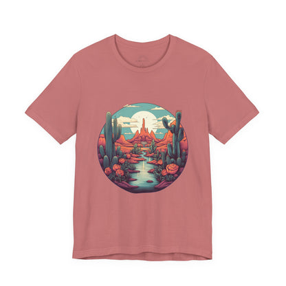 Desert Sunset Tee, Relaxed Fit Shirt, Nature Lover Gift, Casual Wear, Summer Vibes, Outdoor Adventure Clothing