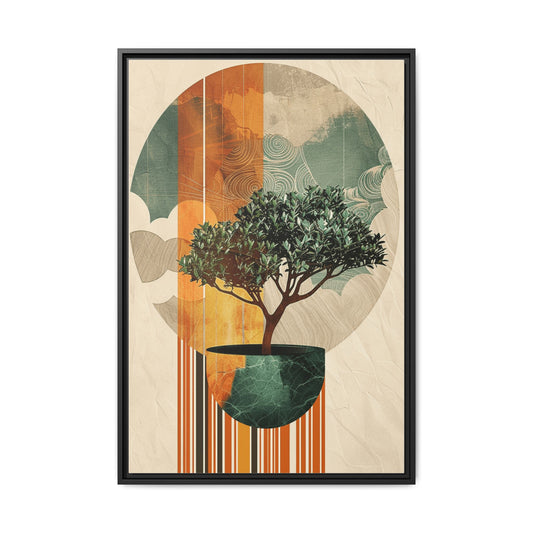 Abstract Tree Wall Art, Bohemian Home Decor, Nature Inspired Artwork, Colorful Framed Print, Gift for Plant Lovers, Vintage Aesthetic
