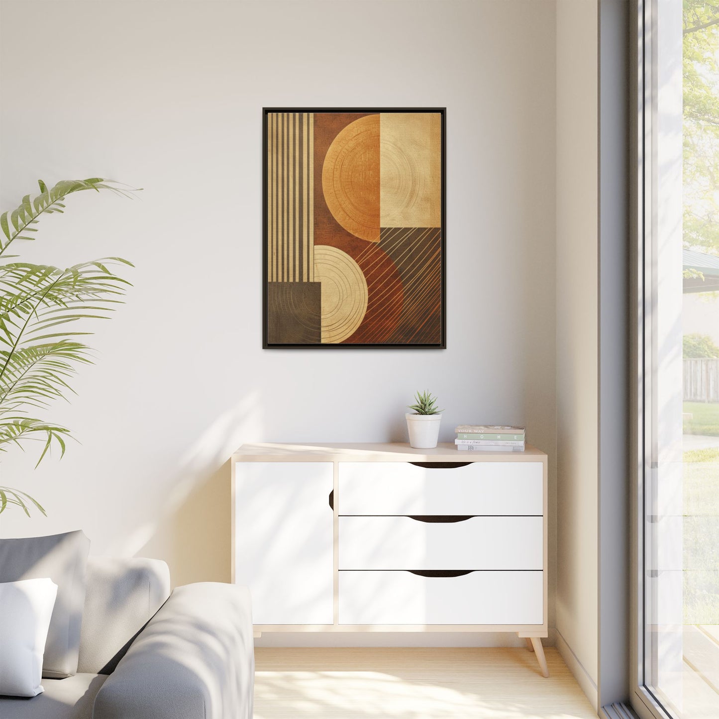 Modern Abstract Wall Art Print, Geometric Matte Canvas, Home Decor, Living Room Artwork, Boho Chic Decor, Housewarming Gift