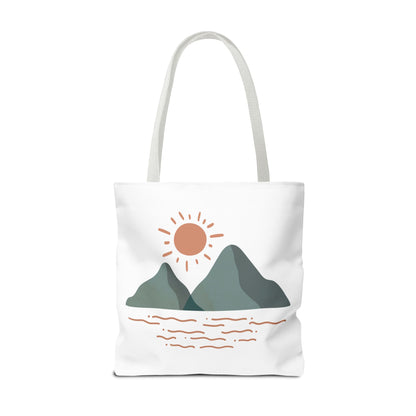 Scenic Mountain Tote Bag, AOP Eco-Friendly Bag for Nature Lovers, Travel Essentials, Beach Tote, Gift for Adventurers
