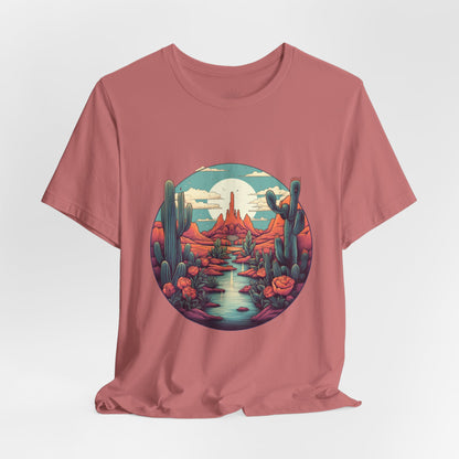 Desert Sunset Tee, Relaxed Fit Shirt, Nature Lover Gift, Casual Wear, Summer Vibes, Outdoor Adventure Clothing