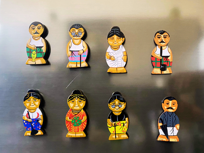 The Village Hearth: Ceylon Character Magnet Set (Set of 8)