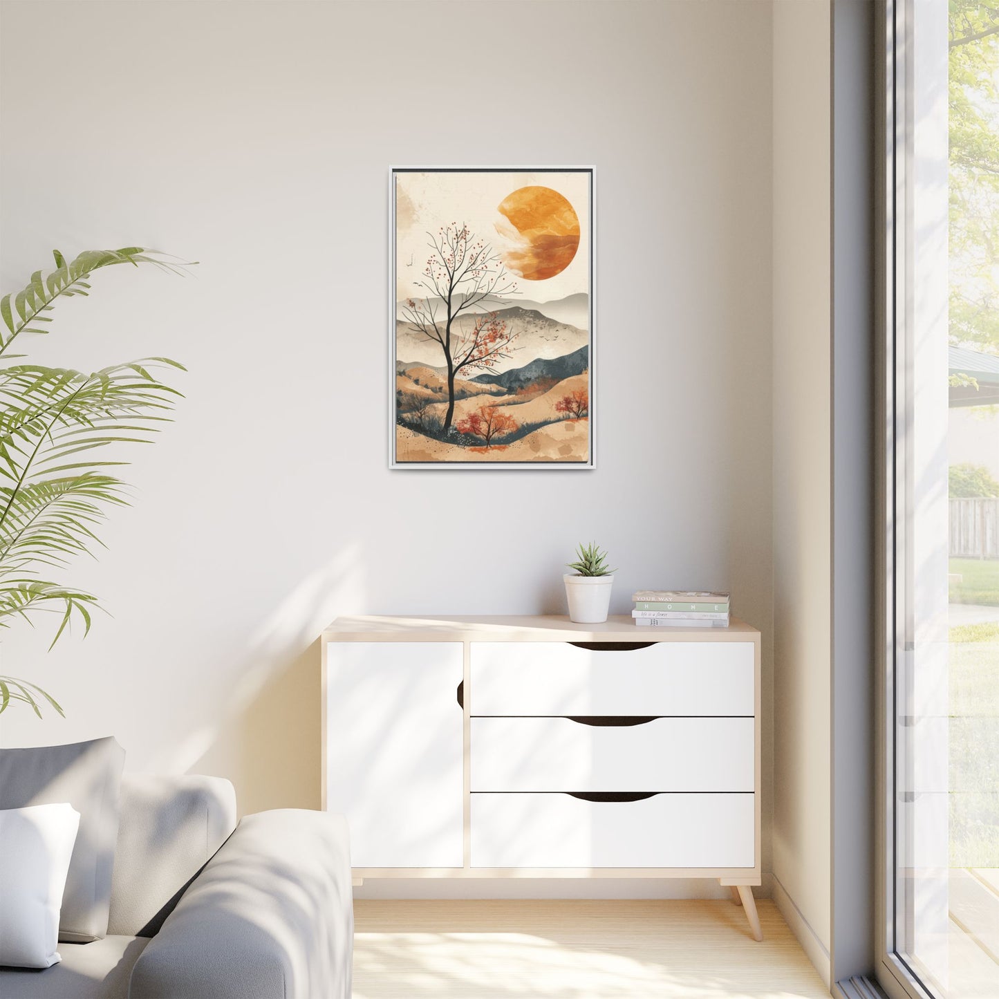 Artistic Framed Canvas Wall Art - Autumn Landscape, Home Decor, Nature Artwork, Gift for Art Lovers, Cozy Living Room Accent