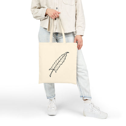Leaf Design Cotton Canvas Tote Bag, Eco-Friendly Shopper, Stylish Market Bag, Reusable Grocery Tote, Gift for Nature Lovers