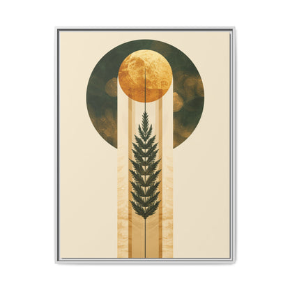 Framed Matte Canvas Art Print, Bohemian Wall Decor, Nature-Inspired Home Art, Botanical Print for Living Room, Gift for Art Lovers