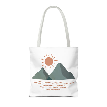 Scenic Mountain Tote Bag, AOP Eco-Friendly Bag for Nature Lovers, Travel Essentials, Beach Tote, Gift for Adventurers