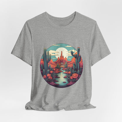 Desert Sunset Tee, Relaxed Fit Shirt, Nature Lover Gift, Casual Wear, Summer Vibes, Outdoor Adventure Clothing