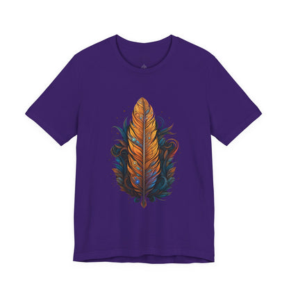 Artistic Feather T-Shirt | Unisex Short Sleeve Tee for Nature Lovers | Casual Wear, Gift for Men/Women, Boho Style, Outdoor Activities