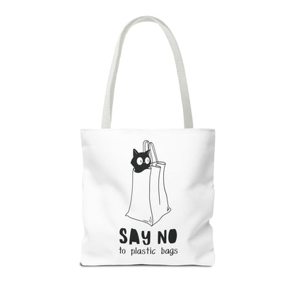 Eco-Friendly Cat Lover Tote Bag | Say No to Plastic Bags, Reusable Shopping Bag, Gift for Cat Lovers, Sustainable Fashion, Cute Cat Design