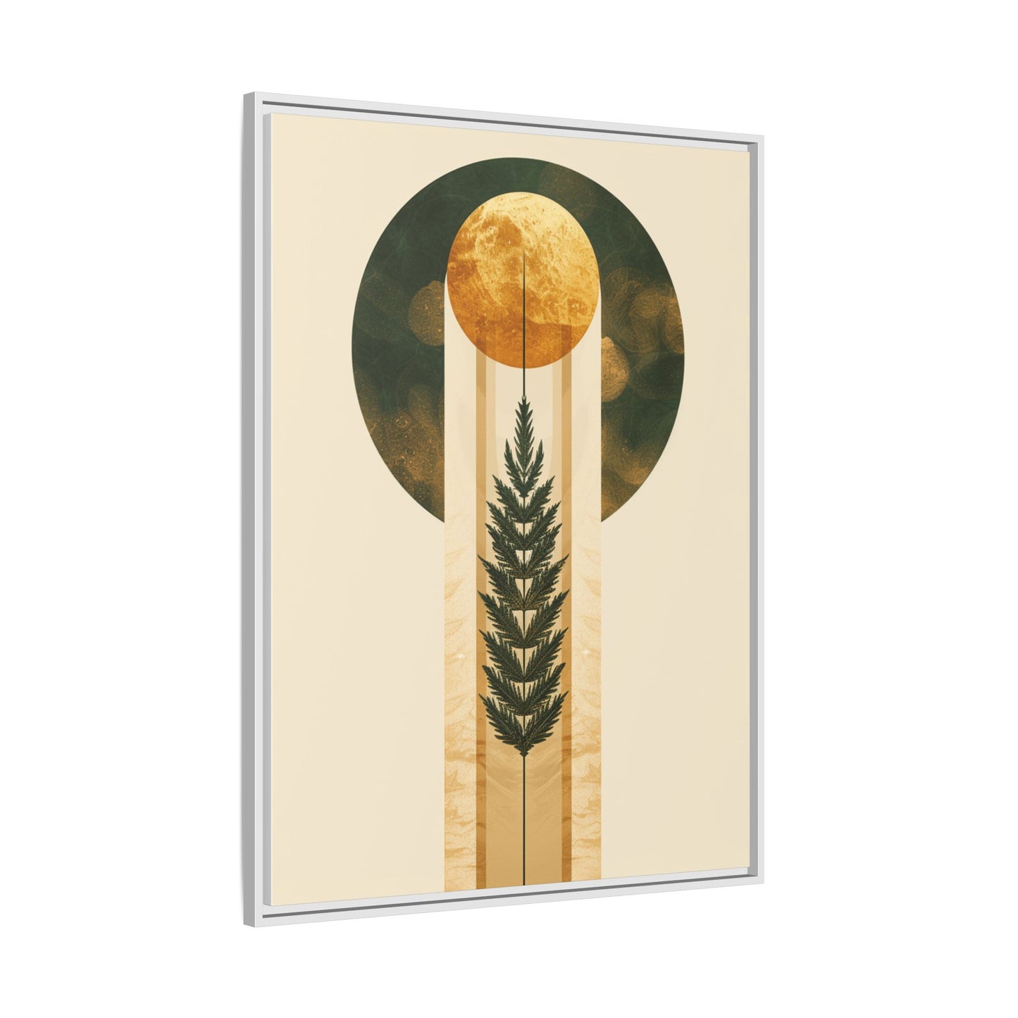 Framed Matte Canvas Art Print, Bohemian Wall Decor, Nature-Inspired Home Art, Botanical Print for Living Room, Gift for Art Lovers