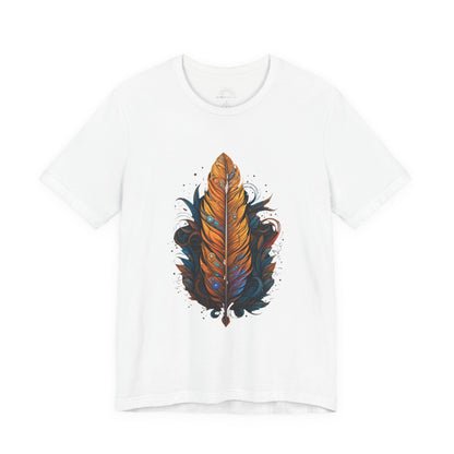 Artistic Feather T-Shirt | Unisex Short Sleeve Tee for Nature Lovers | Casual Wear, Gift for Men/Women, Boho Style, Outdoor Activities