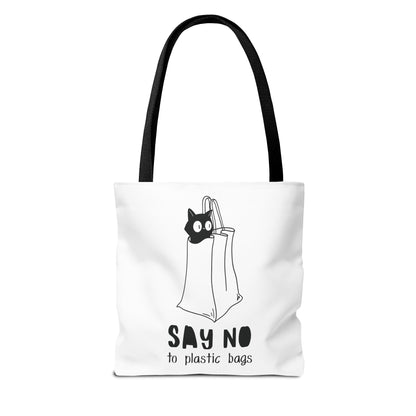 Eco-Friendly Cat Lover Tote Bag | Say No to Plastic Bags, Reusable Shopping Bag, Gift for Cat Lovers, Sustainable Fashion, Cute Cat Design