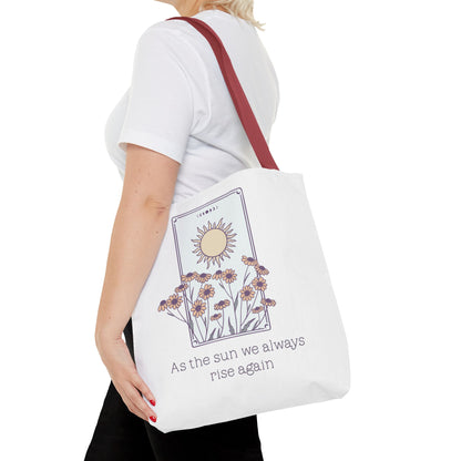 Sunrise Floral Tote Bag, Inspirational Tote, Eco-Friendly Bag, Gift for Her, Boho Style Bag, Everyday Use, Canvas Tote