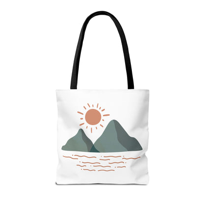 Scenic Mountain Tote Bag, AOP Eco-Friendly Bag for Nature Lovers, Travel Essentials, Beach Tote, Gift for Adventurers