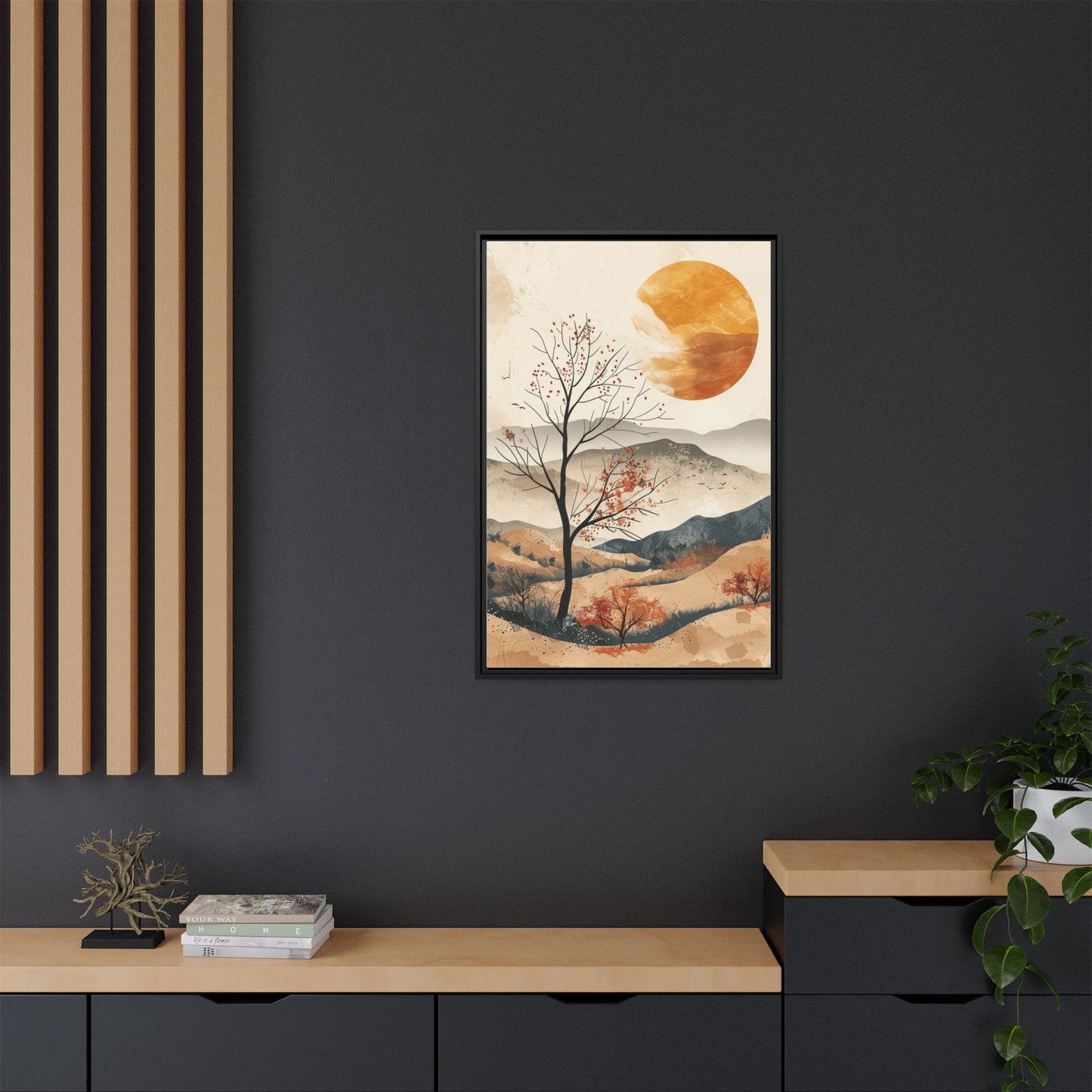 Artistic Framed Canvas Wall Art - Autumn Landscape, Home Decor, Nature Artwork, Gift for Art Lovers, Cozy Living Room Accent