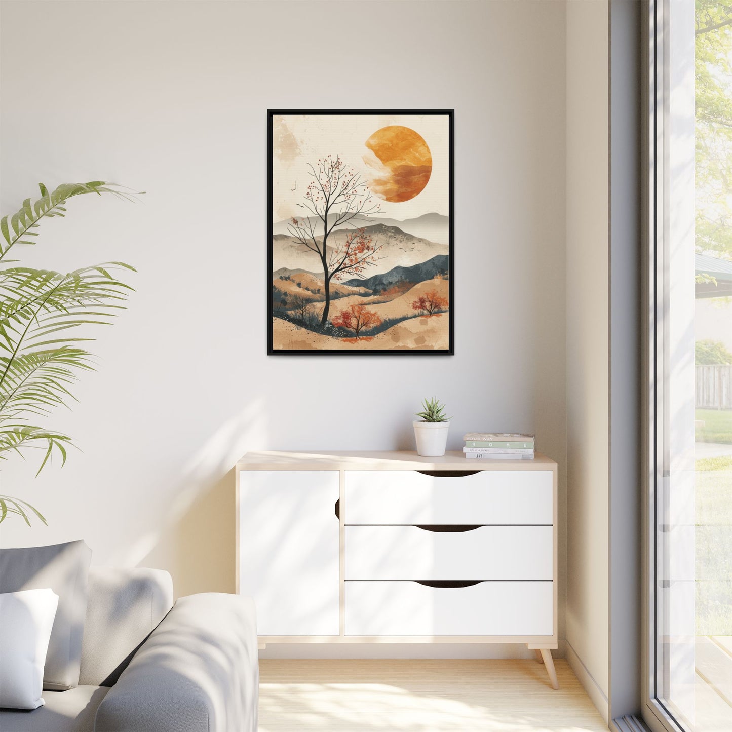 Artistic Framed Canvas Wall Art - Autumn Landscape, Home Decor, Nature Artwork, Gift for Art Lovers, Cozy Living Room Accent