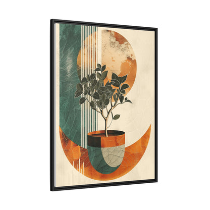 Abstract Botanical Framed Canvas Art Print, Nature Wall Decor, Home Office Wall Art, Gift for Plant Lovers, Modern Art