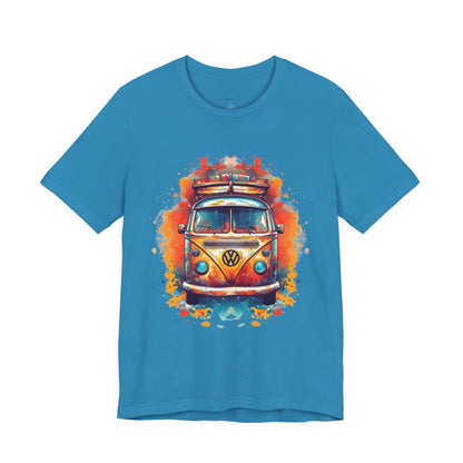 Vintage VW Bus Art Tee - Retro Van Shirt, Gift for Road Trip Lovers, Adventure Wear, Casual Summer Outing, Festival Outfit
