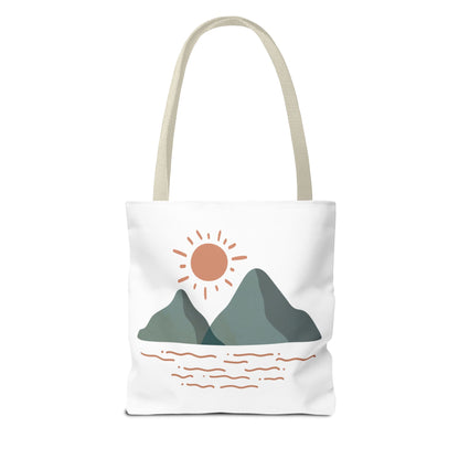 Scenic Mountain Tote Bag, AOP Eco-Friendly Bag for Nature Lovers, Travel Essentials, Beach Tote, Gift for Adventurers