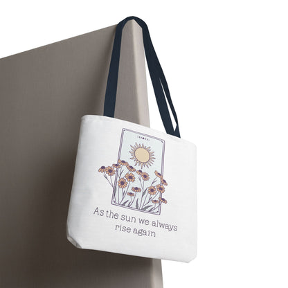 Sunrise Floral Tote Bag, Inspirational Tote, Eco-Friendly Bag, Gift for Her, Boho Style Bag, Everyday Use, Canvas Tote