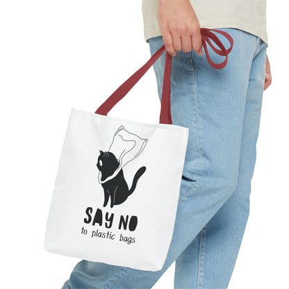 Eco-Friendly Cat Lover Tote Bag | Say No to Plastic Bags, Reusable Shopping Bag, Gift for Cat Lovers, Sustainable Fashion, Cute Cat Design
