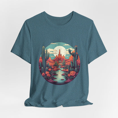 Desert Sunset Tee, Relaxed Fit Shirt, Nature Lover Gift, Casual Wear, Summer Vibes, Outdoor Adventure Clothing