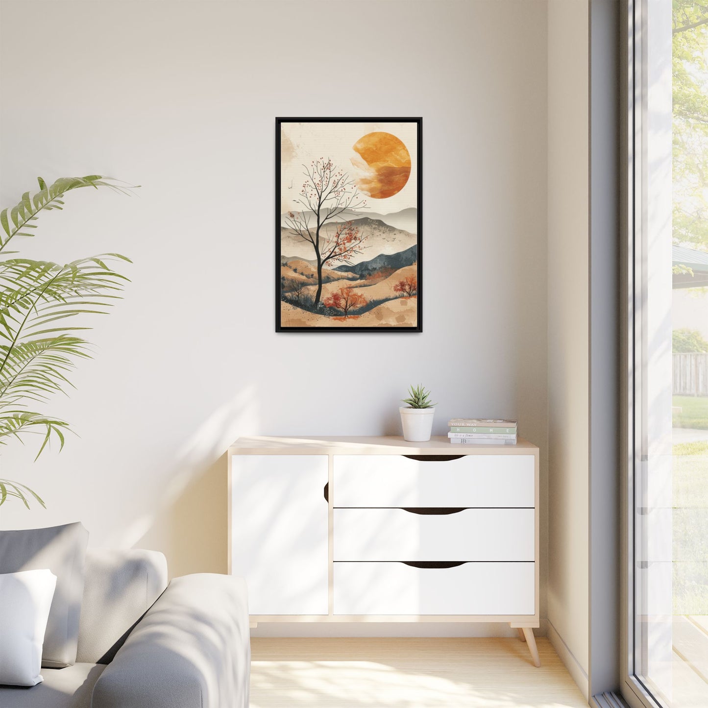 Artistic Framed Canvas Wall Art - Autumn Landscape, Home Decor, Nature Artwork, Gift for Art Lovers, Cozy Living Room Accent