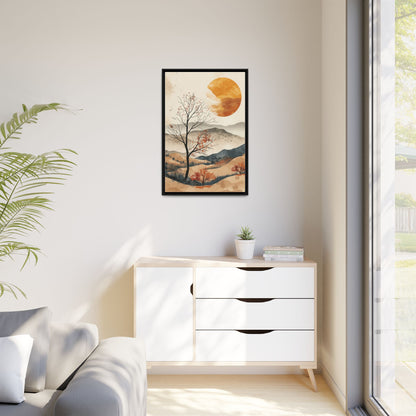 Artistic Framed Canvas Wall Art - Autumn Landscape, Home Decor, Nature Artwork, Gift for Art Lovers, Cozy Living Room Accent