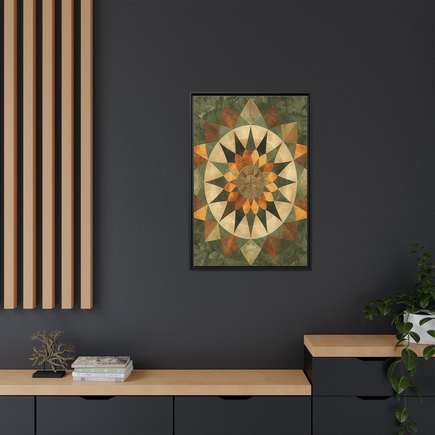 Framed Art Print - Vibrant Geometric Wall Decor for Home, Kitchen, Living Room, Gift for Housewarming, Modern Artwork