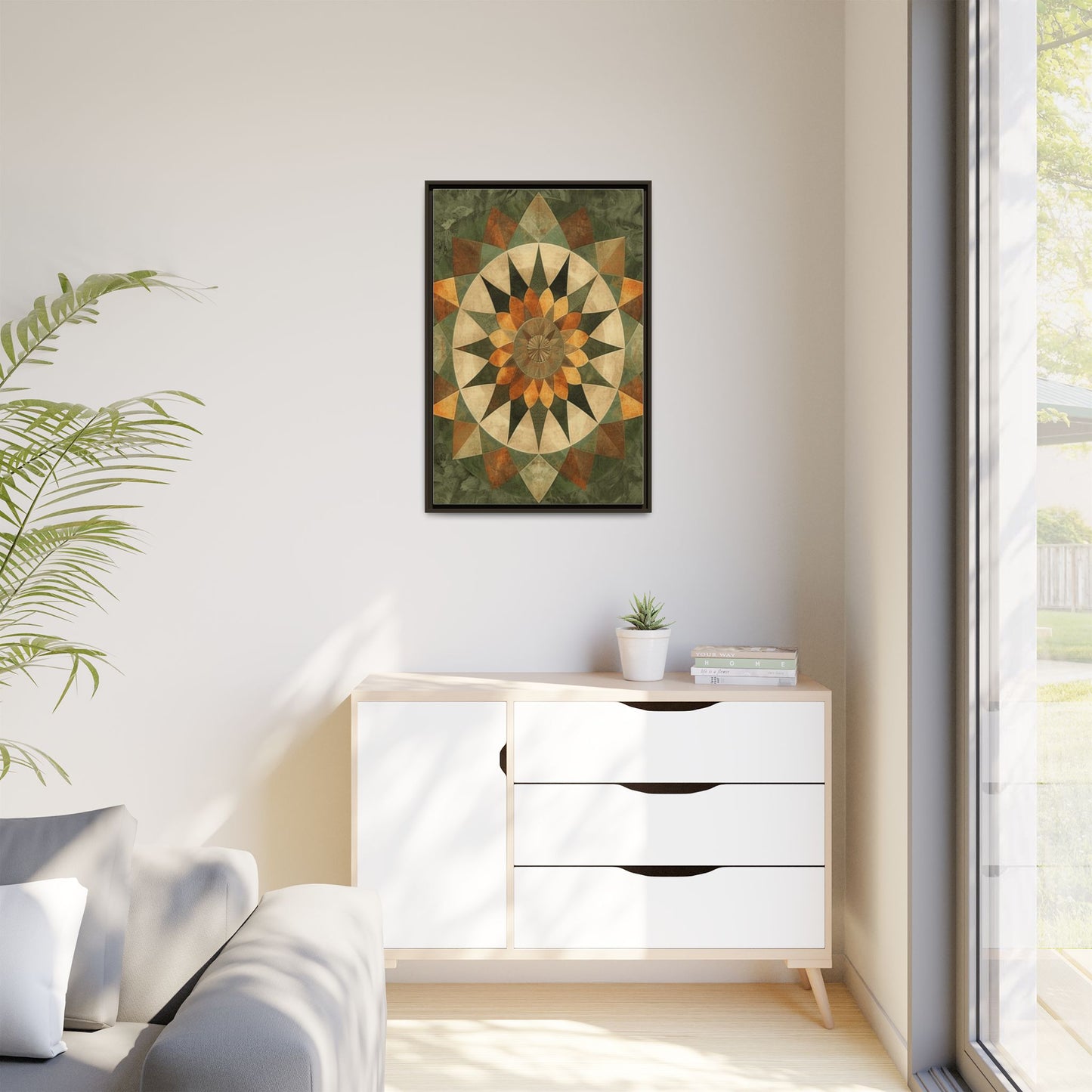 Framed Art Print - Vibrant Geometric Wall Decor for Home, Kitchen, Living Room, Gift for Housewarming, Modern Artwork