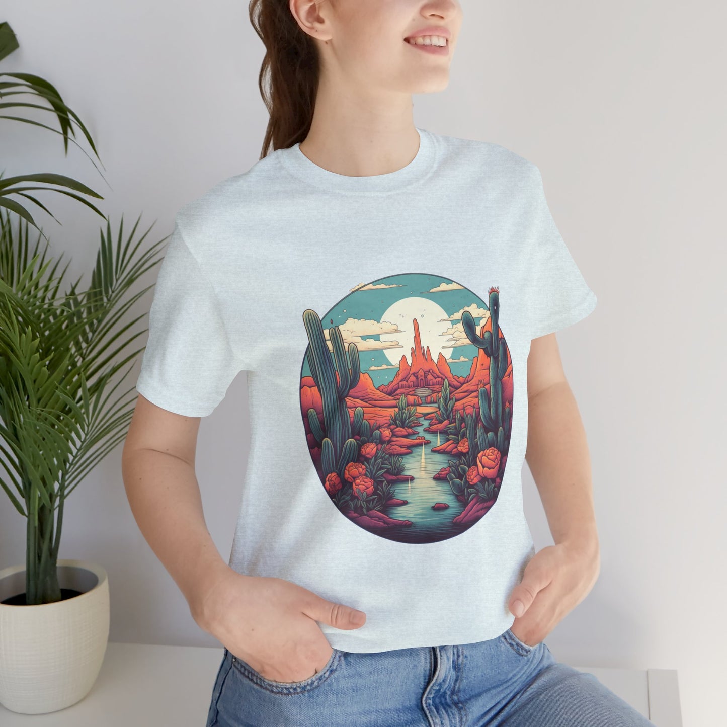 Desert Sunset Tee, Relaxed Fit Shirt, Nature Lover Gift, Casual Wear, Summer Vibes, Outdoor Adventure Clothing