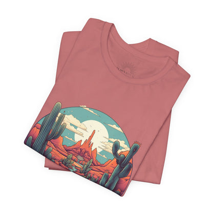 Desert Sunset Tee, Relaxed Fit Shirt, Nature Lover Gift, Casual Wear, Summer Vibes, Outdoor Adventure Clothing
