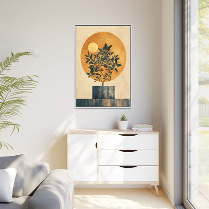 Framed Art Print of Botanical Design, Modern Wall Decor, Home Aesthetic, Gift for Art Lovers, Minimalist Artwork, Elegant Living Room Accent
